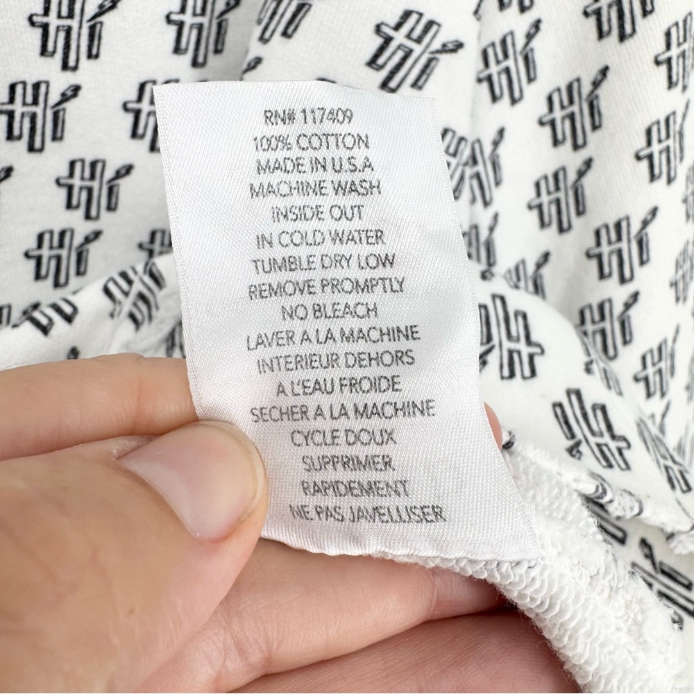 Frank & Eileen Tee Lab Hi Digital Print Sweatshirt Crew Neck White Size M Preppy - Picture 12 of 12